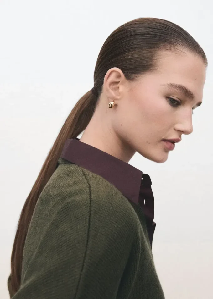 Oversized-Strickjacke mit V-Ausschnitt
