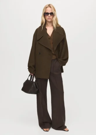 Oversized-Wollmantel mit Maxi-Revers