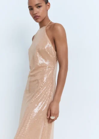 Paillettenbesetztes Neckholder-Kleid