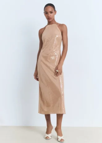 Paillettenbesetztes Neckholder-Kleid