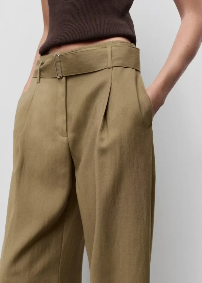 Paperbag-Hose mit Gürtel