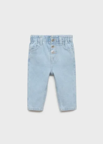 Paperbag-Jeans mit Knöpfen
