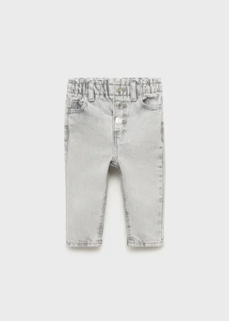 Paperbag-Jeans mit Knöpfen
