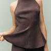 Peplum-Oberteil mit Neckholder Peplum-Oberteil mit Neckholder