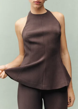Peplum-Oberteil mit Neckholder
