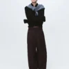 Perkins-Hals-Pullover mit Knopf