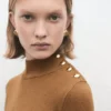Perkins-Hals-Pullover mit Knopf