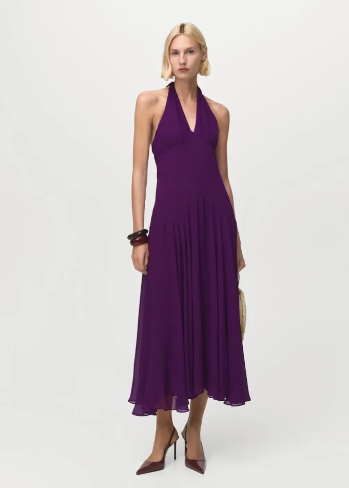 Plisseekleid mit Neckholder Plisseekleid mit Neckholder