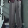 Plissierte Hose mit weitem Bein