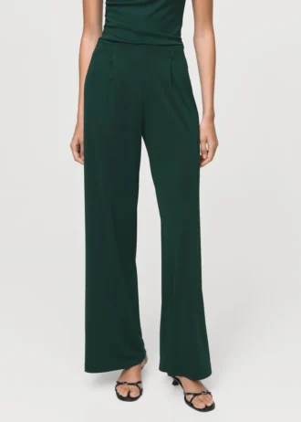 Plissierte Hose mit weitem Bein
