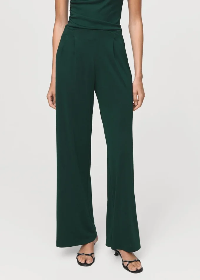 Plissierte Hose mit weitem Bein