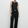 Plissierte Hose mit weitem Bein