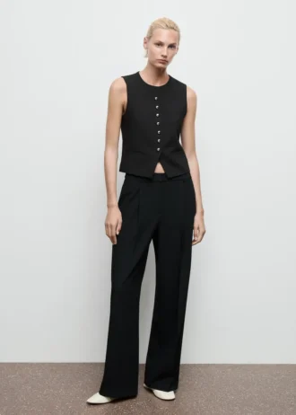Plissierte Hose mit weitem Bein