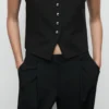 Plissierte Hose mit weitem Bein