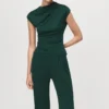 Plissierte Hose mit weitem Bein