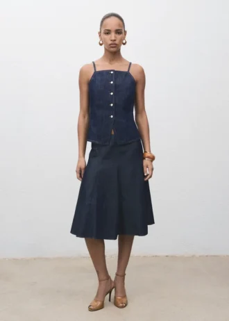 Plissierter Jeansrock