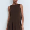 Plissiertes A-Linien-Kleid Plissiertes A-Linien-Kleid