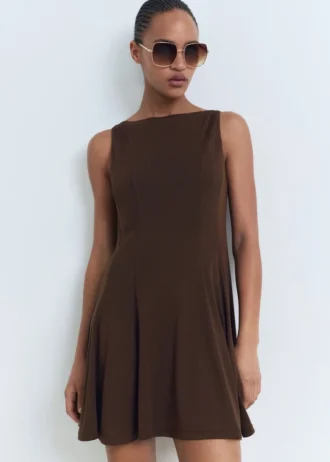 Plissiertes A-Linien-Kleid