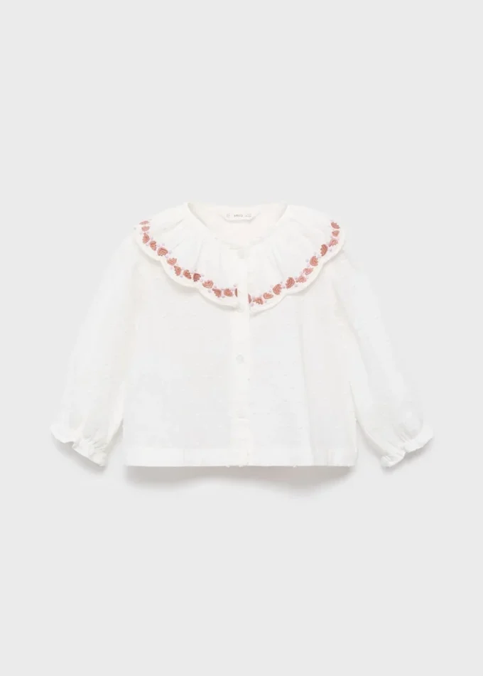 Plumeti-Bluse mit Stickerei