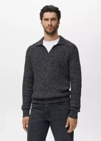 Polo-Pullover aus 100 % Baumwolle