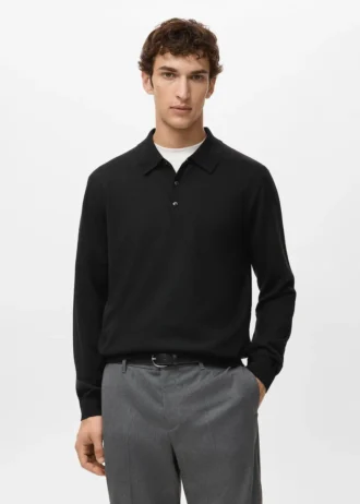 Polo-Pullover aus 100 % Merinowolle