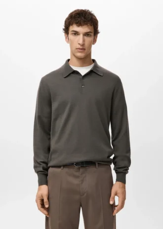 Polo-Pullover aus 100 % Merinowolle