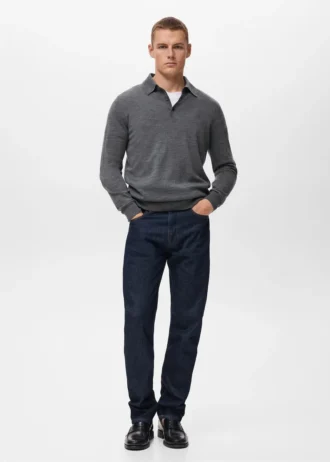 Polo-Pullover aus 100 % Merinowolle