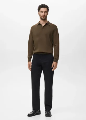 Polo-Pullover aus 100 % Merinowolle