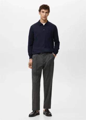 Polo-Pullover aus 100 % Merinowolle