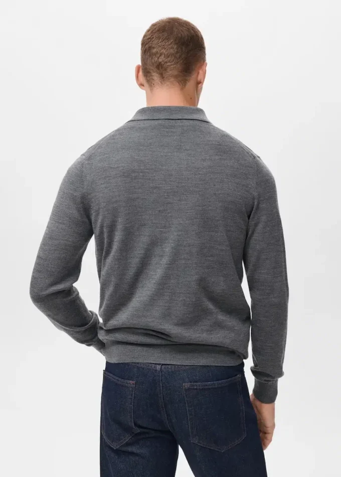 Polo-Pullover aus 100 % Merinowolle