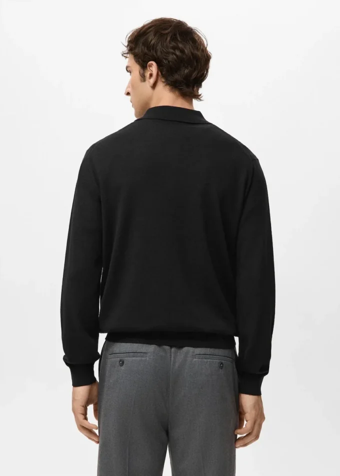Polo-Pullover aus 100 % Merinowolle