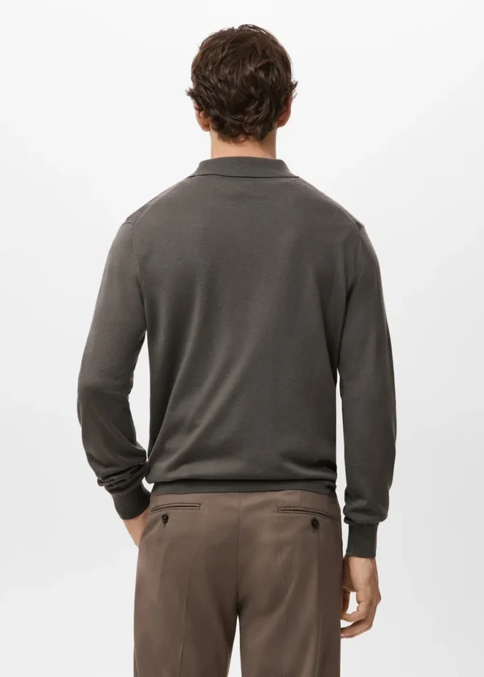Polo-Pullover aus 100 % Merinowolle