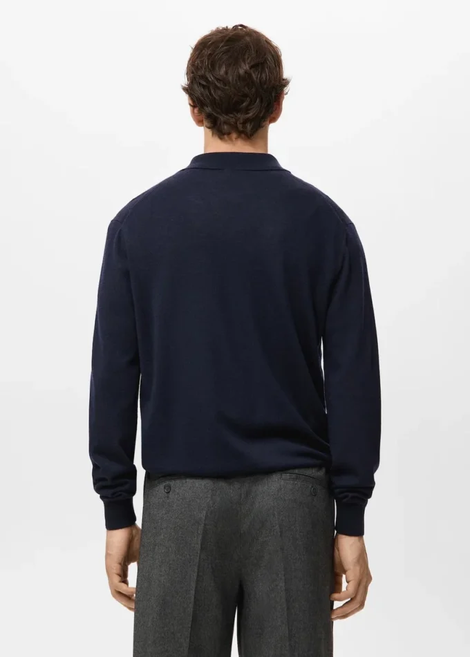 Polo-Pullover aus 100 % Merinowolle