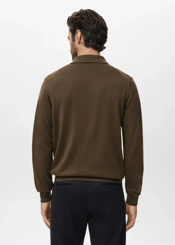 Polo-Pullover aus 100 % Merinowolle