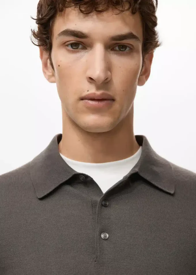 Polo-Pullover aus 100 % Merinowolle