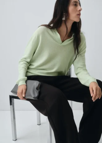 Polo-Pullover aus 100 % Wolle