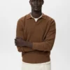 Polo-Pullover aus Baumwollmischung mit Rippstrick Polo-Pullover aus Baumwollmischung mit Rippstrick