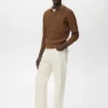 Polo-Pullover aus Baumwollmischung mit Rippstrick Polo-Pullover aus Baumwollmischung mit Rippstrick
