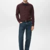 Polo-Pullover aus Baumwollmischung mit Rippstrick