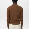 Polo-Pullover aus Baumwollmischung mit Rippstrick Polo-Pullover aus Baumwollmischung mit Rippstrick