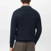 Polo-Pullover aus Baumwollmischung mit Rippstrick