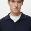 Polo-Pullover aus Baumwollmischung mit Rippstrick