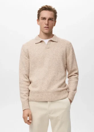 Polo-Pullover aus Wollmischung