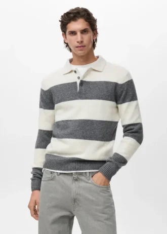 Polo-Pullover aus Wollmischung