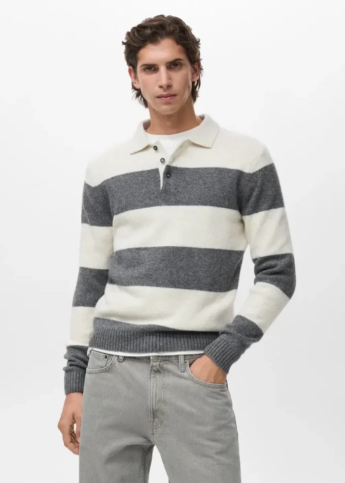 Polo-Pullover aus Wollmischung Polo-Pullover aus Wollmischung