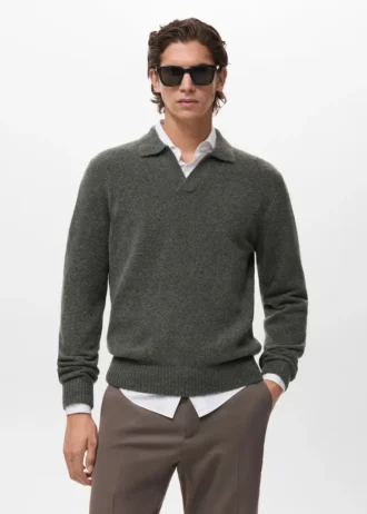 Polo-Pullover aus Wollmischung