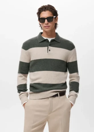 Polo-Pullover aus Wollmischung