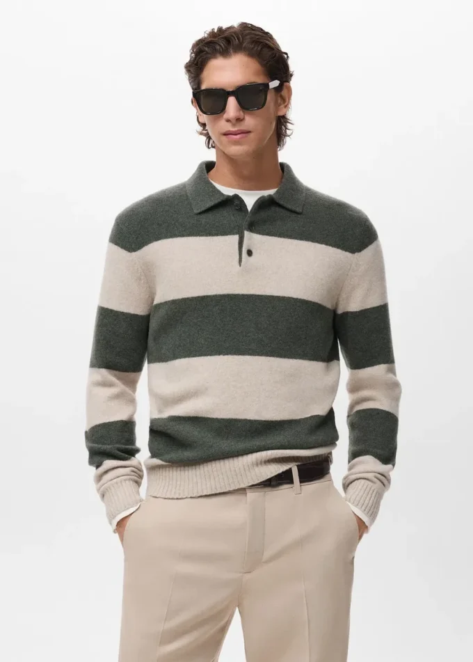 Polo-Pullover aus Wollmischung Polo-Pullover aus Wollmischung