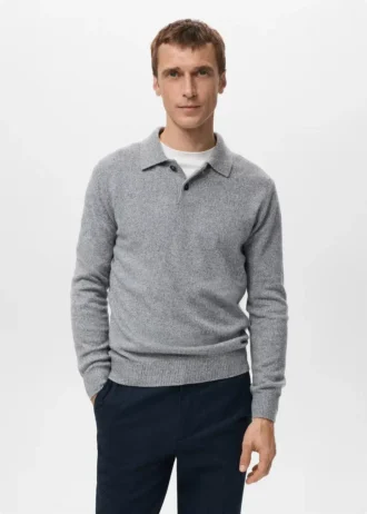 Polo-Pullover aus Wollmischung