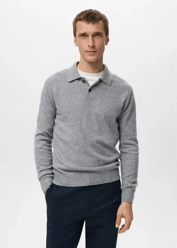 Polo-Pullover aus Wollmischung Polo-Pullover aus Wollmischung